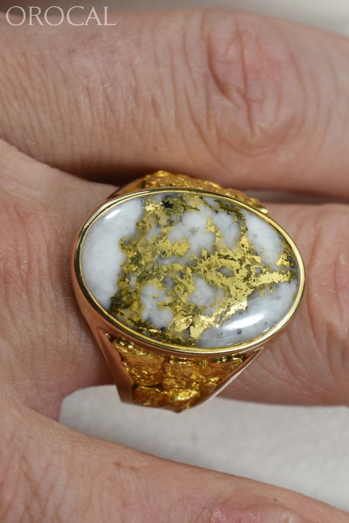 Gold Quartz Ring Orocal Rm627Q Genuine Hand Crafted Jewelry - 14K Casting